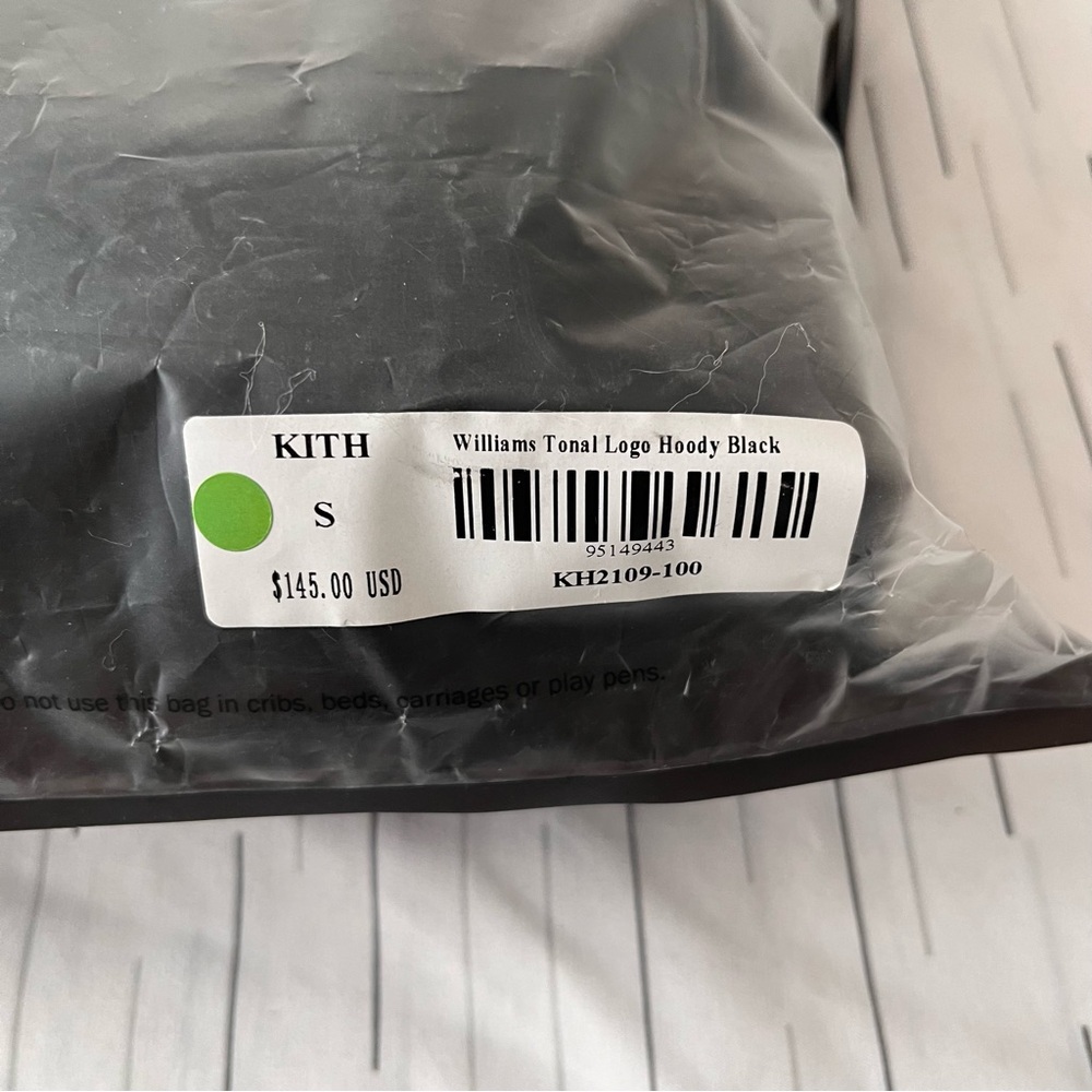 Classic Kith Box Logo Williams Logo Tonal Sweatshirt Hoodie Small New Black - Picture 5 of 6